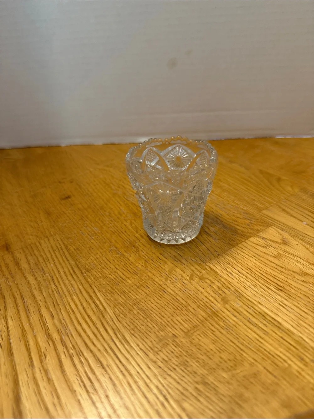 Clear Cut Glass Votive Holder - Clear